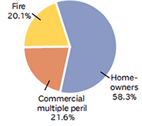 FIRE LOSSES IN THE UNITED STATES, BY LINE OF INSURANCE, 2013 (1)