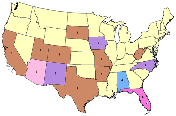 LIGHTNING FATALITIES BY STATE, 2015