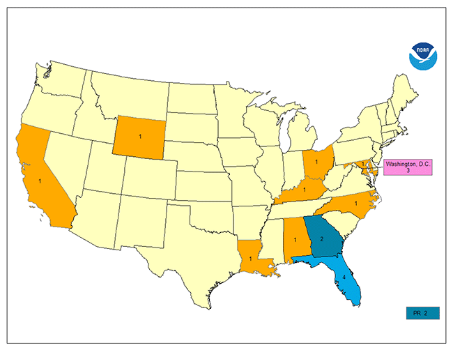 Lightning Fatalities By State, 2022