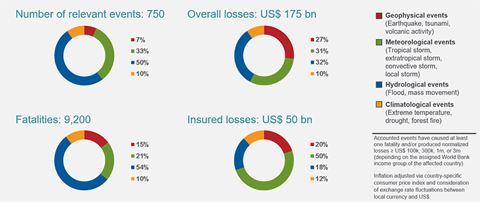 World Natural Catastrophes By Type Of Event, 2016